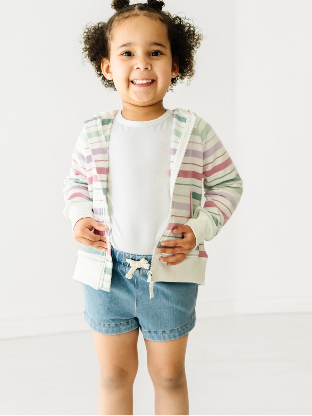 Little Sleepies Striped Zip Hoodie, Size 18-24 Months